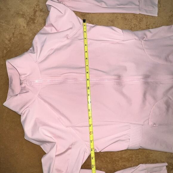 Fabletics trinity performance jacket pink zip up pockets thumb holes size XL - Picture 9 of 13